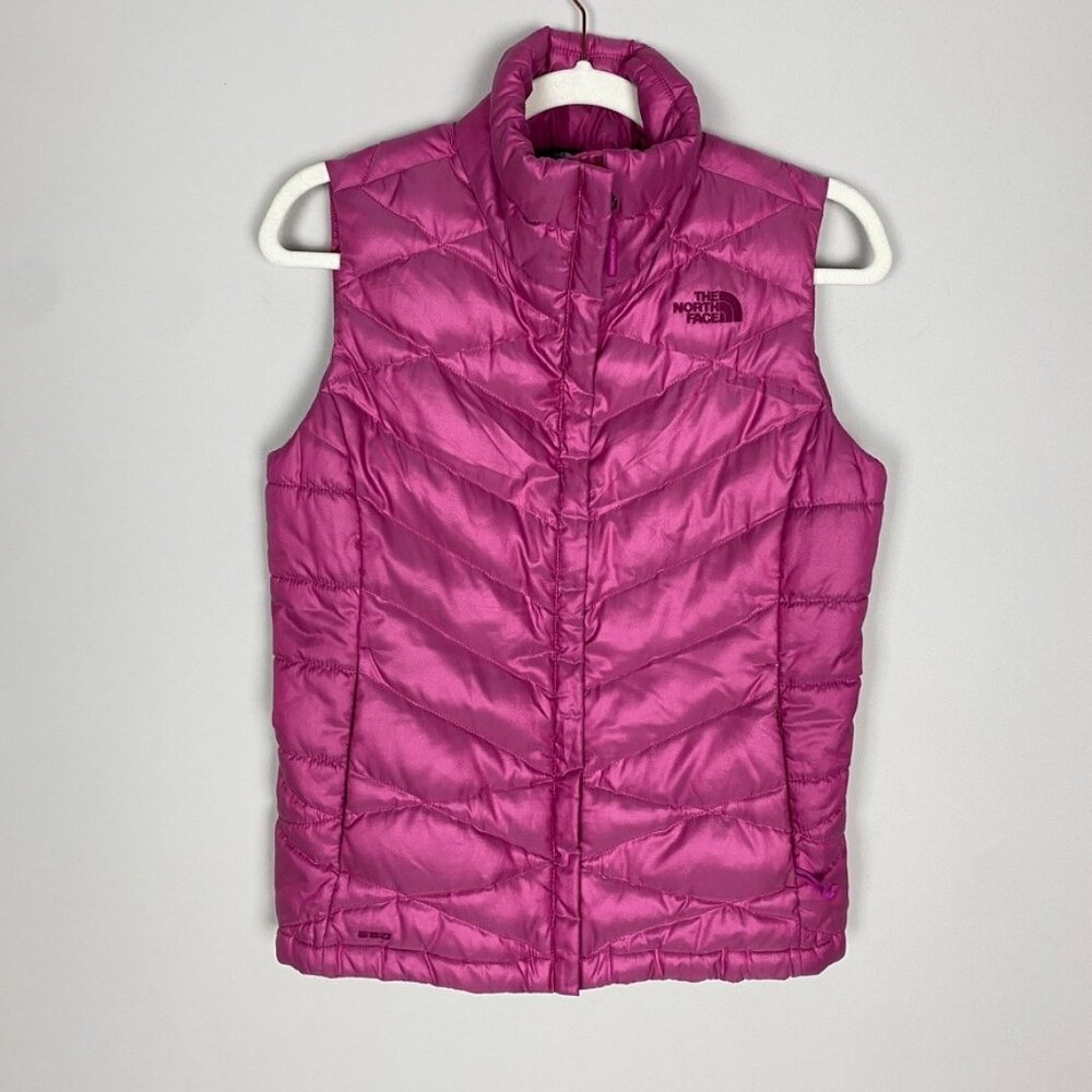 The North Face 550 Goose Down Puffer Vest Iridescent Pink Quilted Womens Small